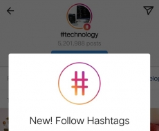 Mencoba fitur ikuti tagar di Instagram