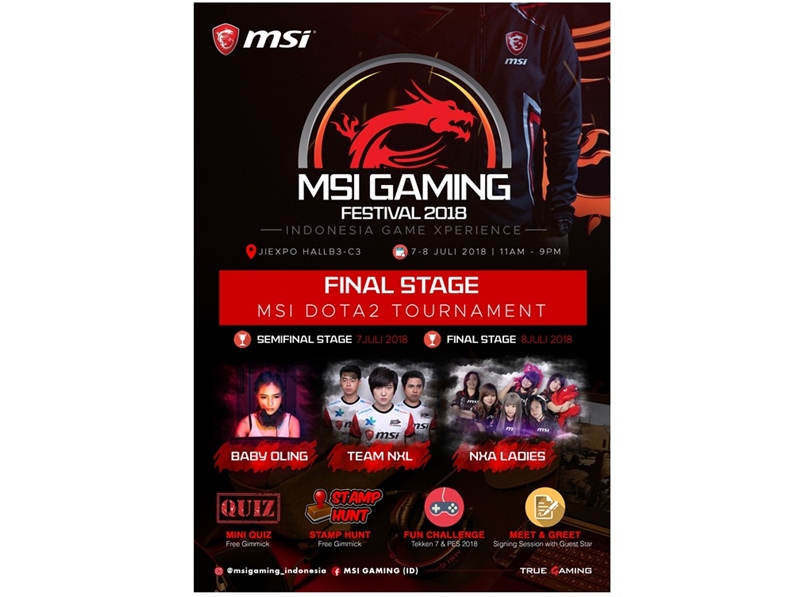 MSI Gaming Festival bakal hadir di IGX 2018
