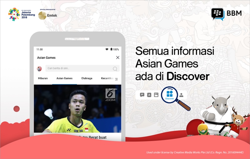 Nonton Asian Games bisa lewat BBM