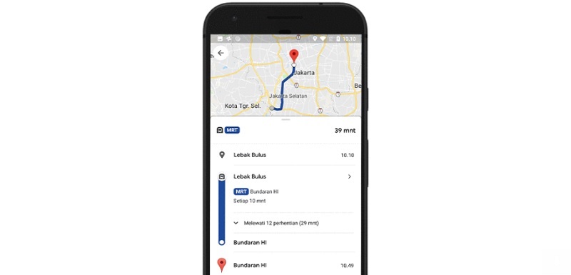 Kini bisa cek jadwal MRT Jakarta di Google Maps