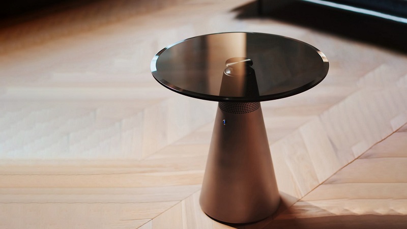 Speaker ini berbentuk meja elegan dan mampu keluarkan suara 360 derajat