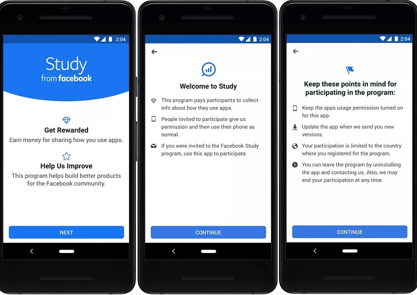 Facebook akan bayar penggunanya melalui aplikasi Study