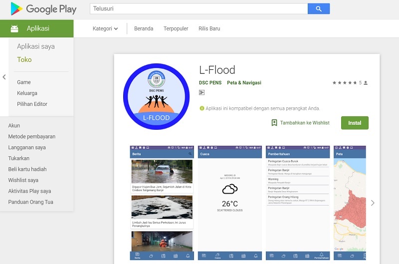 L-Flood, aplikasi peringatan banjir besutan developer Bojonegoro