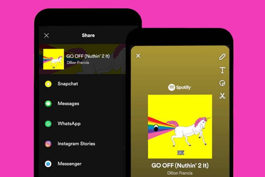 Kini kita bisa bagikan trek musik Spotify ke Snapchat