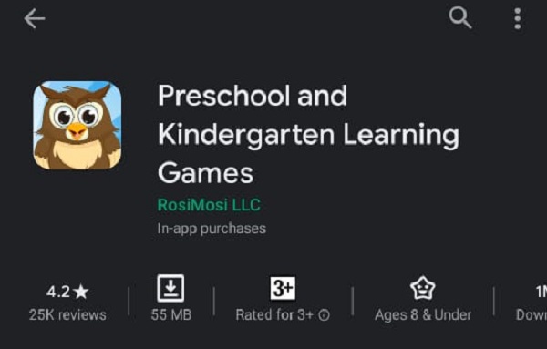 Preschool and Kindergarten Learning Game, gim edukasi untuk anak-anak