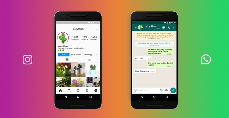 Akun bisnis Instagram kini bisa terhubung chat WhatsApp
