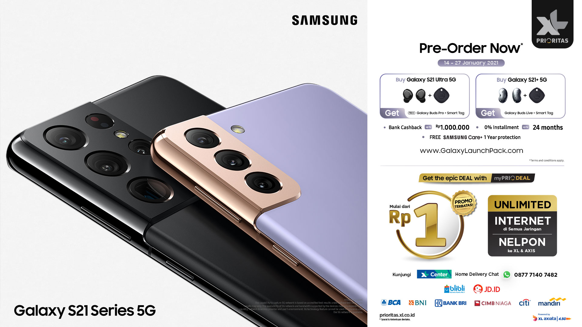 XL Axiata tawarkan Samsung Galaxy S21 seharga Rp1