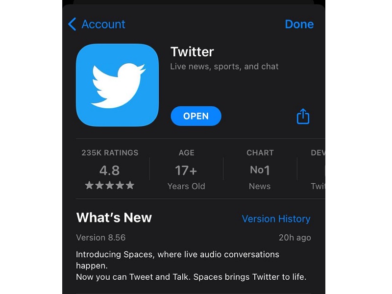 Twitter Spaces mulai dapat diakses secara global 