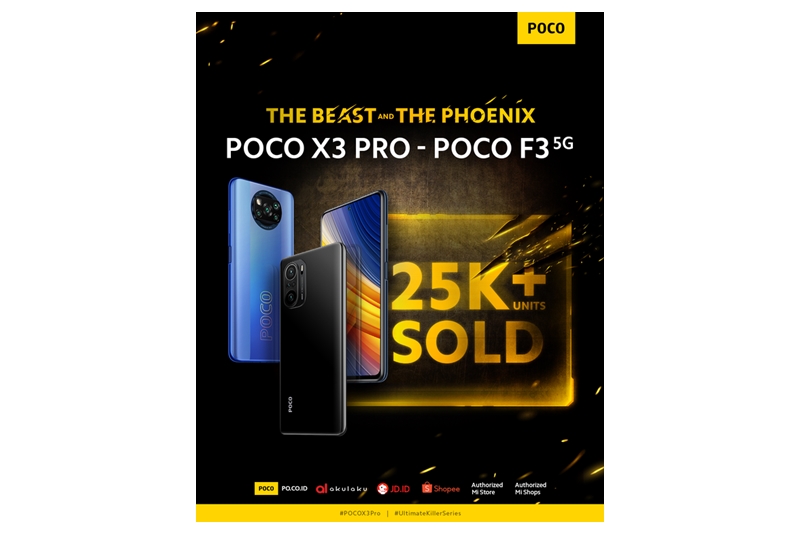 Laku keras, Poco X3 Pro dan Poco F3 5G terjual 25.000 unit lebih 