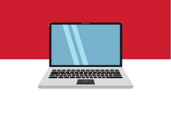 Laptop merah putih