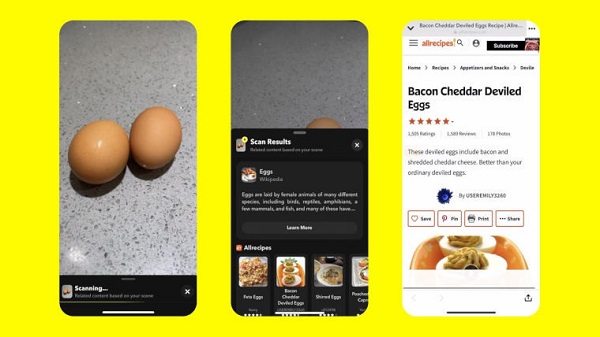 Fitur Food Scan Snapchat bisa sarankan resep masakan