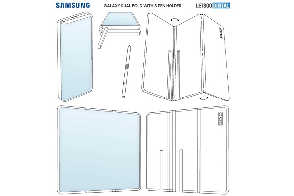 Samsung patenkan ponsel lipat dengan S-Pen holder 