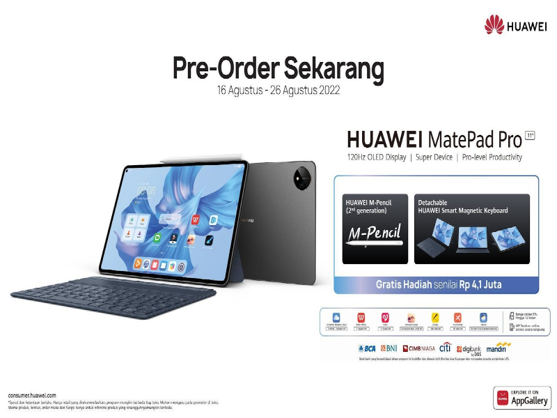 Segera meluncur, berikut spesifikasi Huawei MatePad Pro