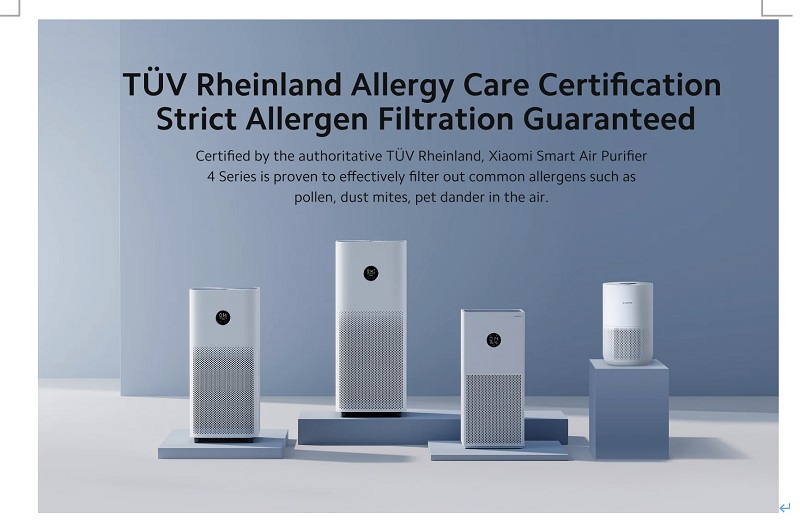 Xiaomi Smart Air Purifier 4 pegang sertifikasi anti alergi TUV Rheinland