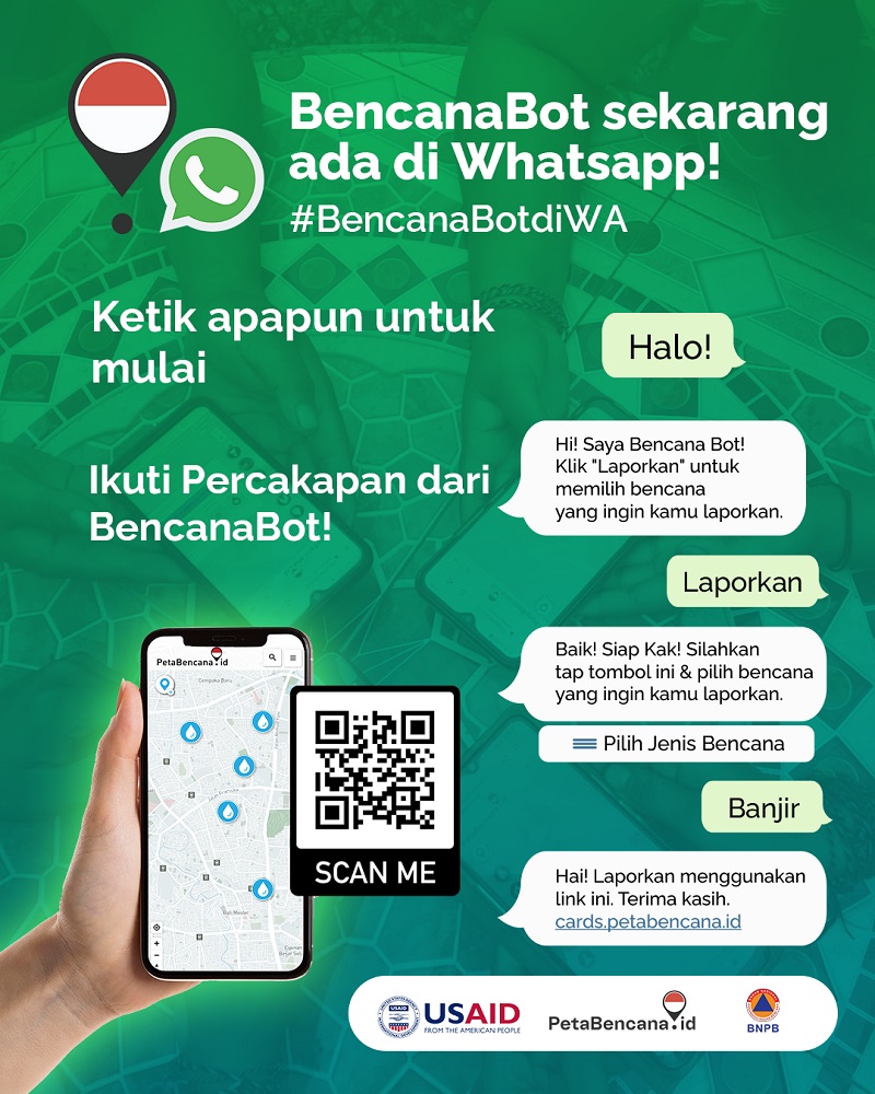 Indonesia luncurkan chatbot WhatsApp BencanaBot