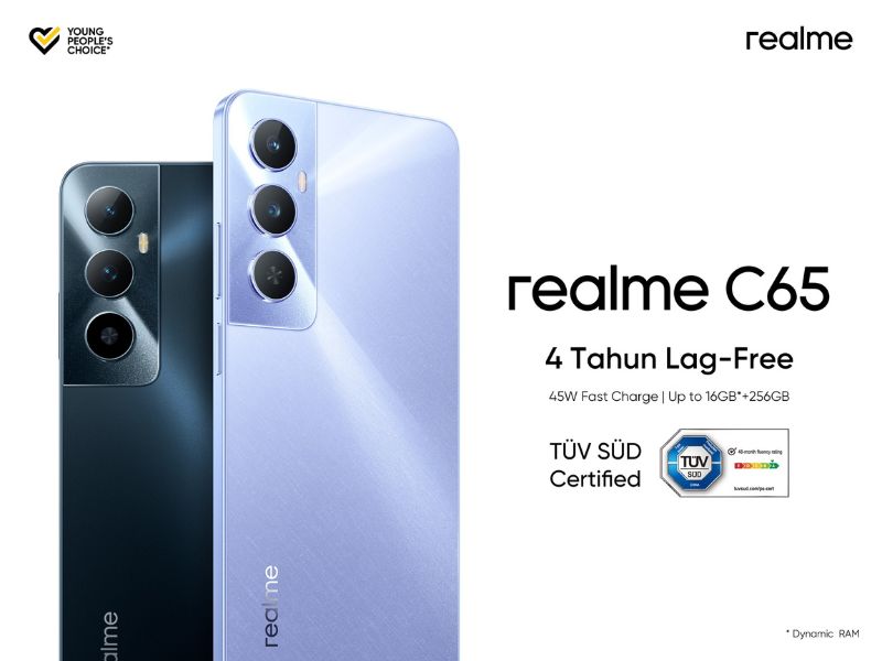 realme C65 segera meluncur di Indonesia dengan jaminan 4 tahun tanpa lag