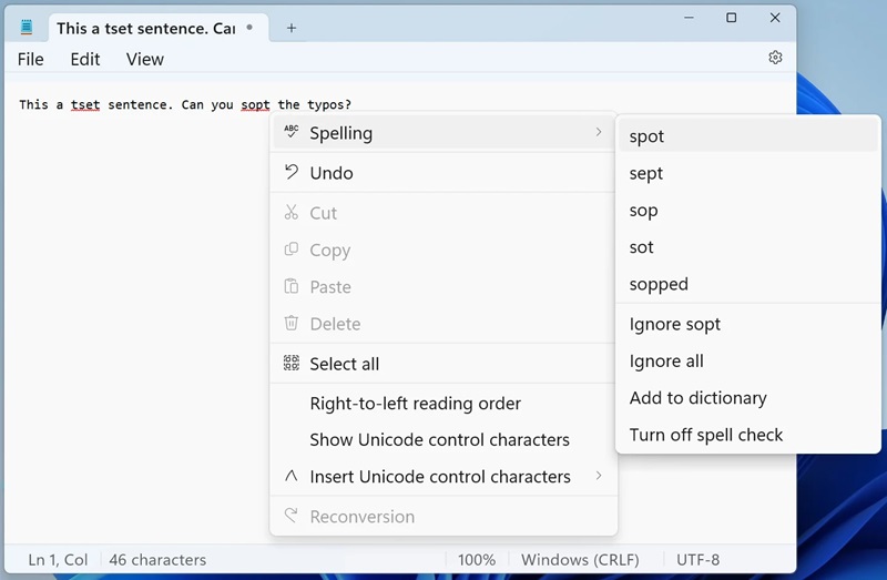 Sudah puluhan tahun meluncur akhirnya Microsoft Notepad punya spellcheck dan autocorrect