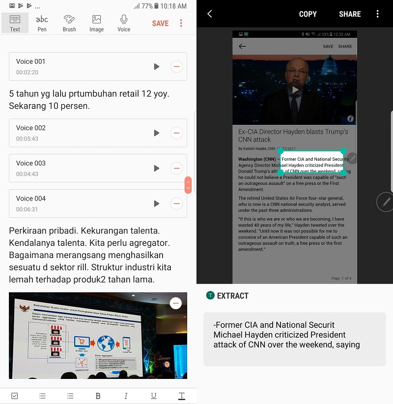 Screenshot dan foto S-Pen Galaxy Note 8