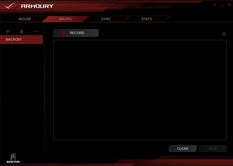 Screenshot software Asus ROG Armoury pada Spatha