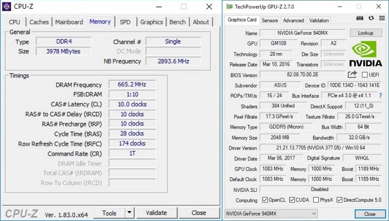 Hasil uji monitoring ASUS VivoBook A405UQ