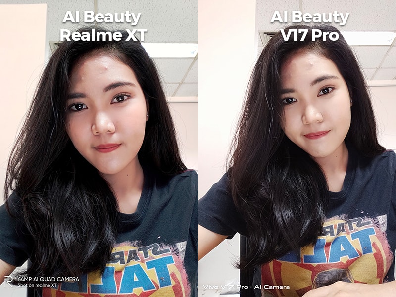 Perbandingan kamera depan realme XT dan Vivo V17 Pro