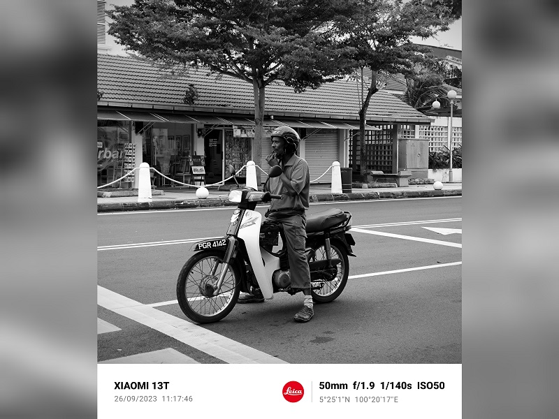 Hasil foto Xiaomi 13T menggunakan filter Leica BW