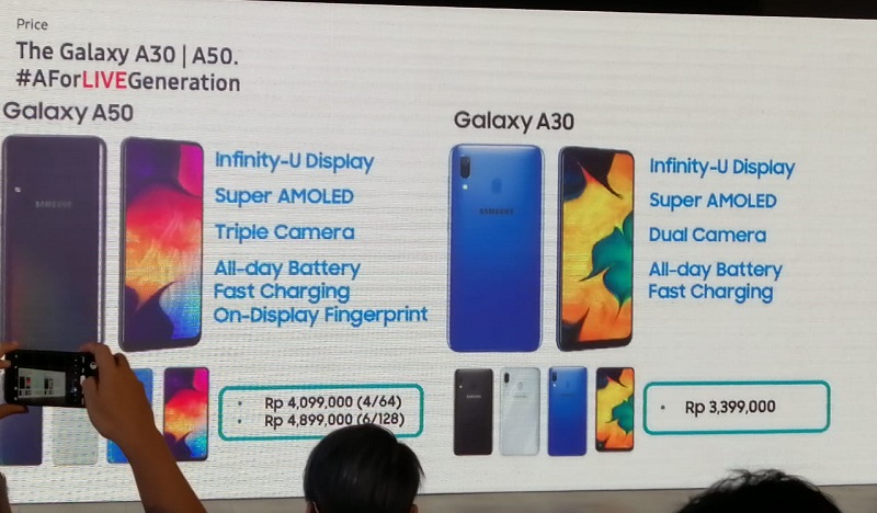 Harga Galaxy A30 dan A50