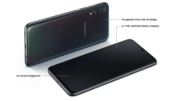 Ini adalah gambar dari Samsung Galaxy A70 yang akan diperkenalkan pada 26 April
