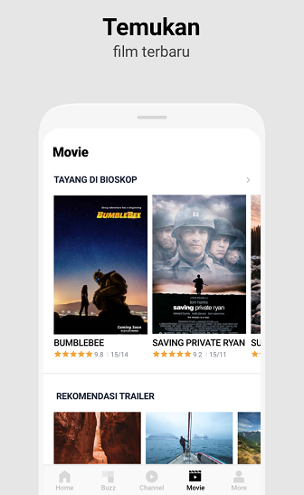 Ini adalah tab Movie dalam aplikasi Line Today