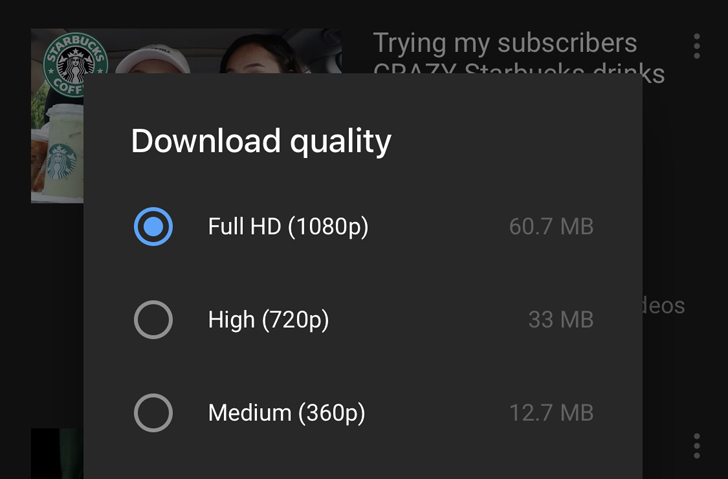 Ini adalah gambar dari pembaruan kualitas unduhan offline di YouTube Premium