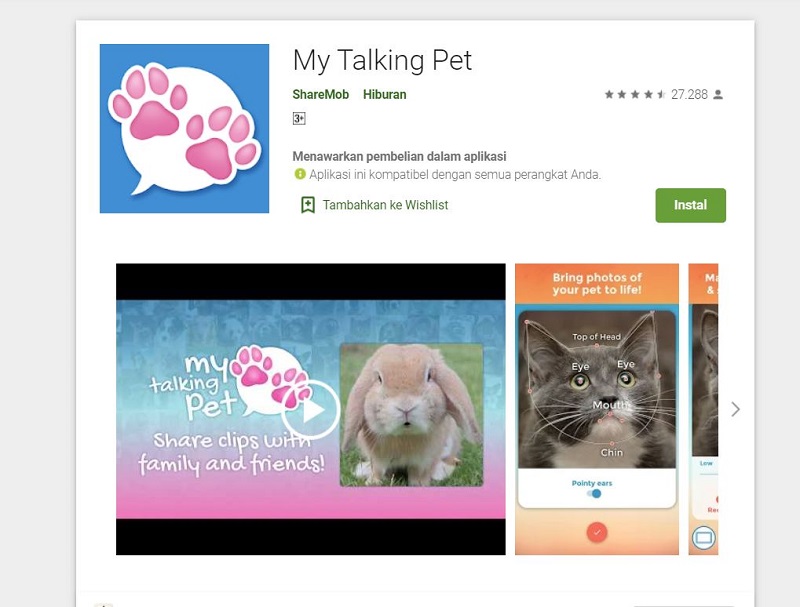 Ini adalah aplikasi My Talking Pet