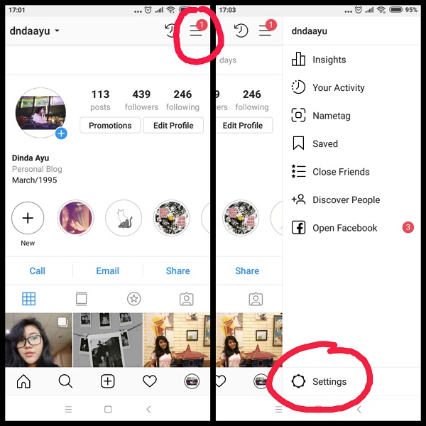 Ini adalah tata cara menyimpan gambar dari profil Instagram sendiri