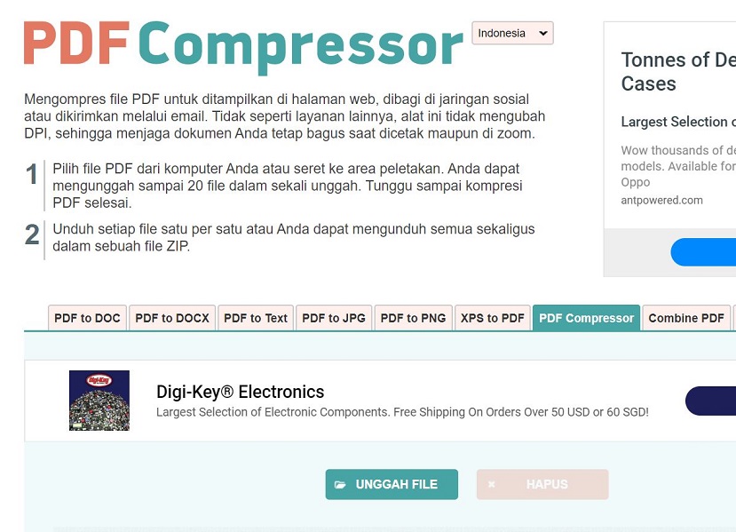 Ini adalah website untuk mengompres file PDF
