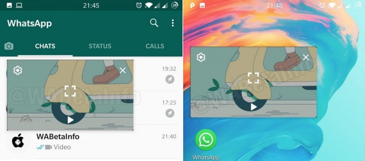 Ini adalah gambar dari mode PiP terbaru WhatsApp untuk Android