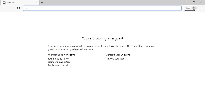 Ini adalah fitur Browse as guest di Microsoft Edge