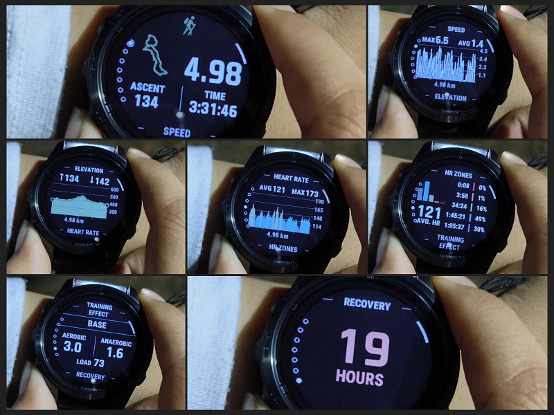 Ringkasan dari mode Hike pada Garmin Fenix 7S Pro