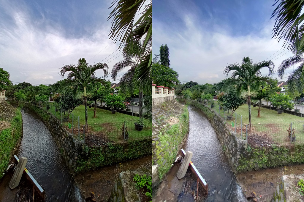 Kamera ultra-wide realme 6 (kiri) dan realme 6 Pro (kanan)