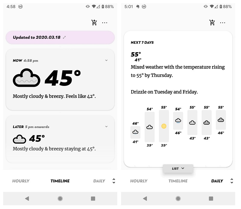 tampilan aplikasi Appy weather