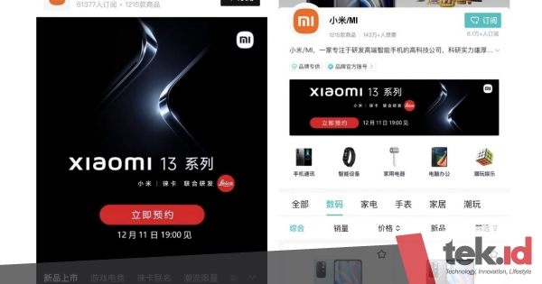 Xiaomi 13 rilis 11 Desember